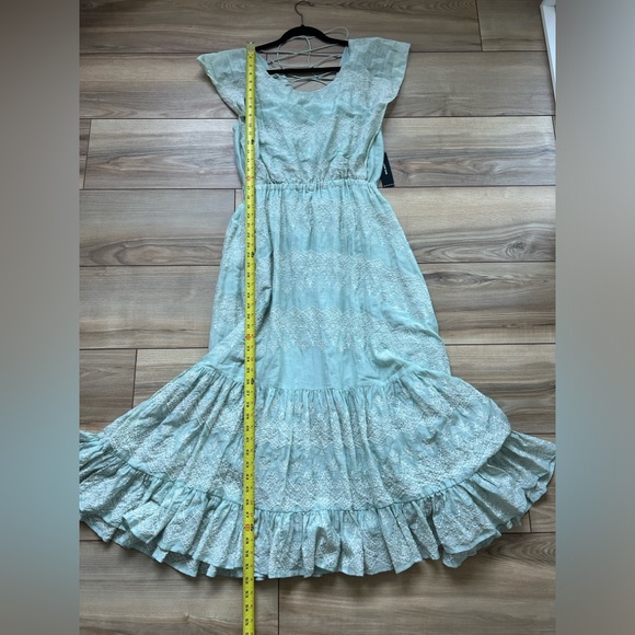 Anthropologie X Love Sam Amia Embroidered Lace-Up Maxi Dress - Picture 14 of 16